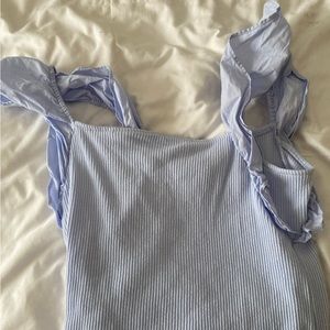 a new day blue blouse